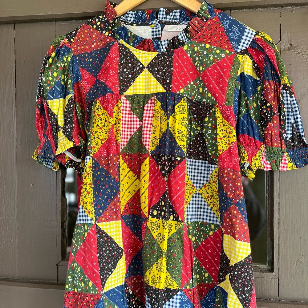 Colorful Patchwork Doen blouse